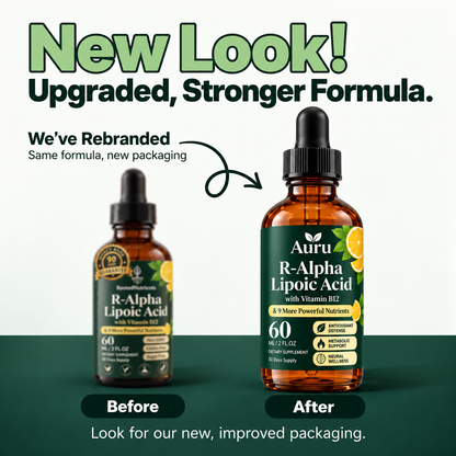 Auru 11-in-1 Nerve Support Drops | R-Alpha Lipoic Acid With Vitamin B12